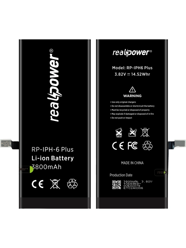 RealPower Apple Uyumlu iPhone 6 Plus Batarya 3800mAh Yüksek Kapasiteli Güçlendirilmiş Pil