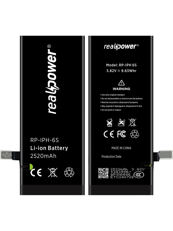 RealPower Apple Uyumlu iPhone 6s Batarya 2520mAh Yüksek Kapasiteli Güçlendirilmiş Pil