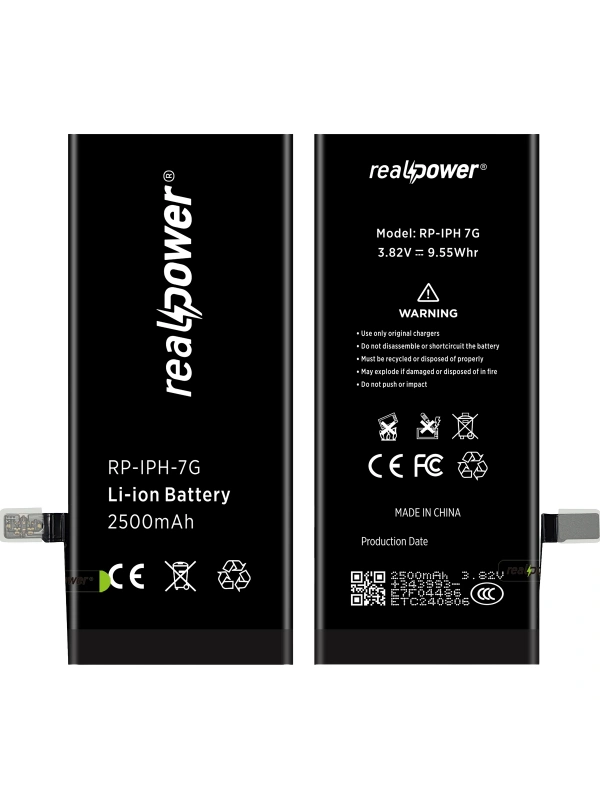 RealPower Apple Uyumlu iPhone 7 Batarya 2500mAh Yüksek Kapasiteli Güçlendirilmiş Pil