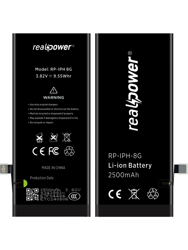 RealPower Apple Uyumlu iPhone 8 Batarya 2500mAh Yüksek Kapasiteli Güçlendirilmiş Pil