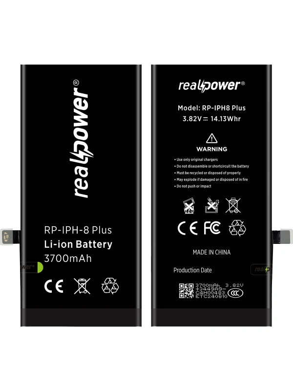 RealPower Apple Uyumlu iPhone 8 Plus Batarya 3700mAh Yüksek Kapasiteli Güçlendirilmiş Pil