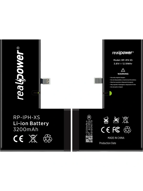 RealPower Apple Uyumlu iPhone Xs Batarya 3200mAh Yüksek Kapasiteli Güçlendirilmiş Pil