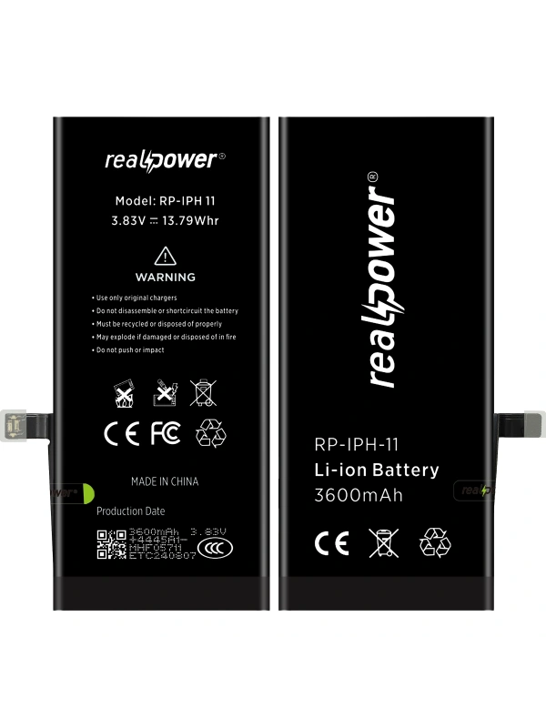RealPower Apple Uyumlu iPhone 11 Batarya 3600mAh Yüksek Kapasiteli Güçlendirilmiş Pil