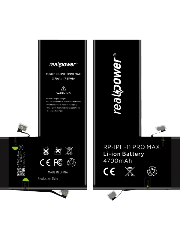 RealPower Apple Uyumlu iPhone 11 Pro Max Batarya 4700mAh Yüksek Kapasiteli Güçlendirilmiş Pil