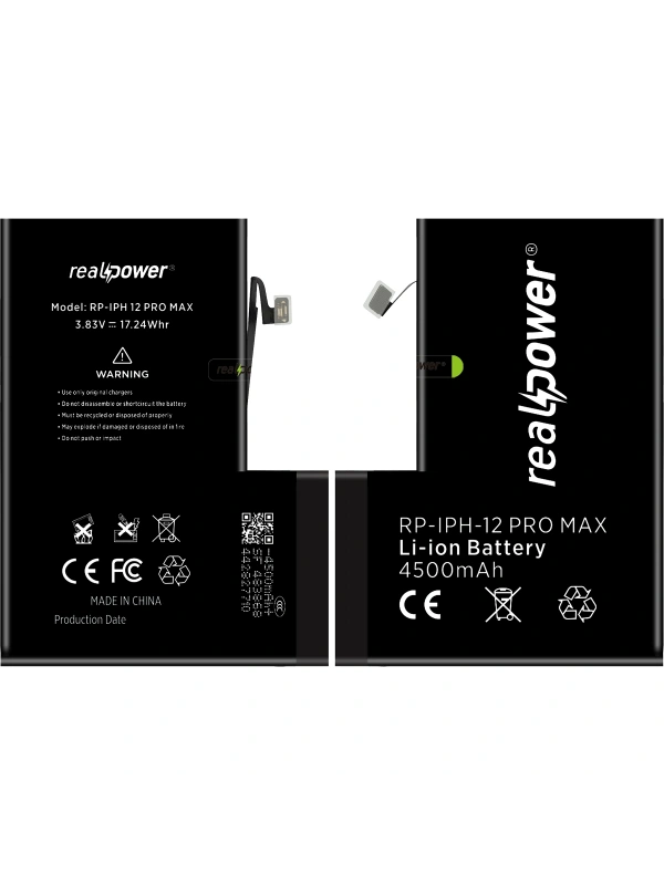 RealPower Apple Uyumlu iPhone 12 Pro Max Batarya 4500mAh Yüksek Kapasiteli Güçlendirilmiş Pil