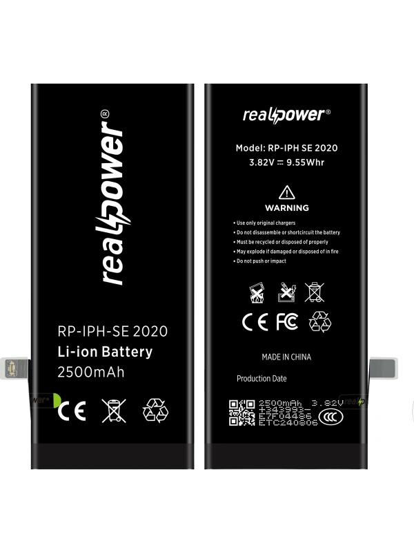 RealPower Apple Uyumlu iPhone SE 2020 Batarya 2500mAh Yüksek Kapasiteli Güçlendirilmiş Pil