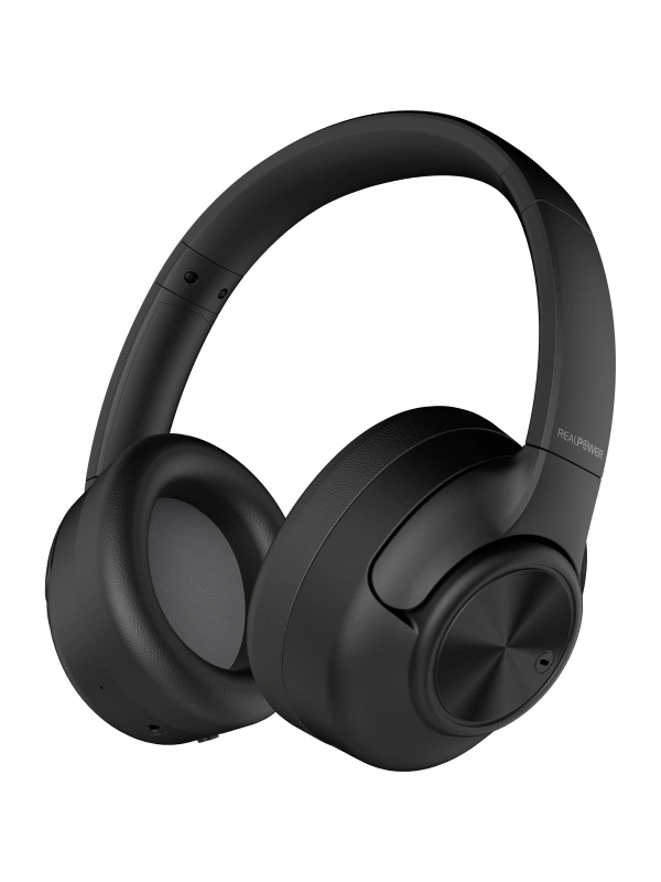 Realpower RealBuds Max Bluetooth Kulaküstü Kulaklık Siyah ANC + ENC Gürültü Önleyici Dokunmatik Kontrol HD Mikrofonlu Type-C Hızlı Şarjlı RP-RBM