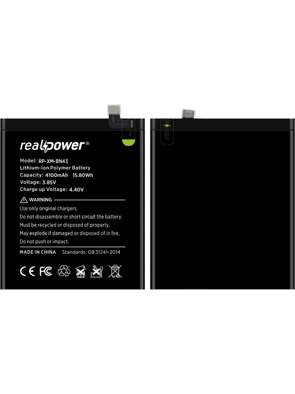 RealPower Xiaomi Uyumlu Redmi Note 4x Batarya 4300mAh Li-Polymer Uzun Ömürlü Pil