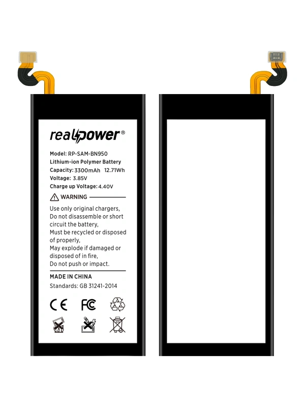 RealPower Samsung Uyumlu Galaxy Note 8 N950 Batarya 3300mAh Li-Polymer Uzun Ömürlü Pil