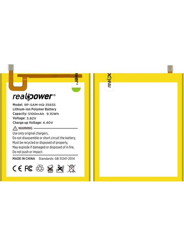 RealPower Samsung Uyumlu Galaxy Tab A9 8.7 İnç X110 Batarya 5100mAh Li-Polymer Uzun Ömürlü Pil