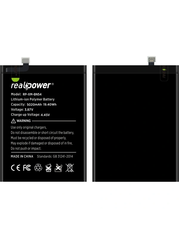 RealPower Xiaomi Uyumlu Redmi Note 9 Pro Batarya Li-Polymer Uzun Ömürlü Pil