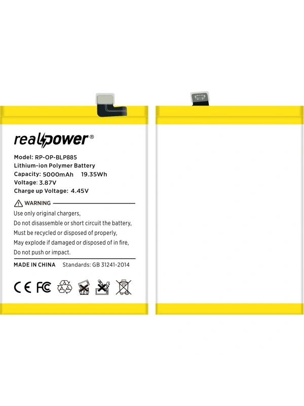 RealPower Oppo Uyumlu A76 Batarya Li-Polymer Uzun Ömürlü Pil