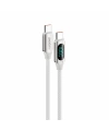 Realpower 100W USB-C - USB-C dijital göstergeli örgülü Şarj Kablosu beyaz  (1 m) CA-100WCCWH