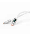 Realpower 100W USB-C - USB-C dijital göstergeli örgülü Şarj Kablosu beyaz  (1 m) CA-100WCCWH