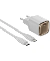 Realpower 20W GaN USB-C PD Hızlı Şarj Adaptörü Şarj Aleti ve USB-C to Lightning Hızlı Şarj Kablo Seti Beyaz TCS20WWH