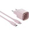 Realpower 20W GaN USB-C PD Hızlı Şarj Adaptörü Şarj Aleti ve USB-C to Lightning Hızlı Şarj Kablo Seti Pembe TCS20WPI