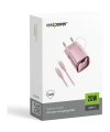 Realpower 20W GaN USB-C PD Hızlı Şarj Adaptörü Şarj Aleti ve USB-C to Lightning Hızlı Şarj Kablo Seti Pembe TCS20WPI