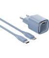 Realpower 20W GaN USB-C PD Hızlı Şarj Adaptörü Şarj Aleti ve USB-C to Lightning Hızlı Şarj Kablo Seti Mavi TCS20WBL
