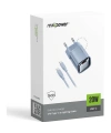 Realpower 20W GaN USB-C PD Hızlı Şarj Adaptörü Şarj Aleti ve USB-C to Lightning Hızlı Şarj Kablo Seti Mavi TCS20WBL