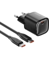 Realpower 30W GaN USB-C PD Hızlı Şarj Adaptörü Şarj Aleti ve USB-C to Lightning Hızlı Şarj Kablo Seti Siyah TCS30WBK