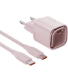 Realpower 30W GaN USB-C PD Hızlı Şarj Adaptörü Şarj Aleti ve USB-C to Lightning Hızlı Şarj Kablo Seti Pembe TCS30WPI