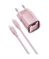 Realpower 30W GaN USB-C PD Hızlı Şarj Adaptörü Şarj Aleti ve USB-C to Lightning Hızlı Şarj Kablo Seti Pembe TCS30WPI
