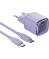 Realpower 30W GaN USB-C PD Hızlı Şarj Adaptörü Şarj Aleti ve USB-C to Lightning Hızlı Şarj Kablo Seti Mor TCS30WPU