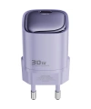 Realpower 30W GaN USB-C PD Hızlı Şarj Adaptörü Şarj Aleti ve USB-C to Lightning Hızlı Şarj Kablo Seti Mor TCS30WPU