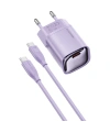 Realpower 30W GaN USB-C PD Hızlı Şarj Adaptörü Şarj Aleti ve USB-C to Lightning Hızlı Şarj Kablo Seti Mor TCS30WPU