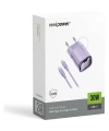 Realpower 30W GaN USB-C PD Hızlı Şarj Adaptörü Şarj Aleti ve USB-C to Lightning Hızlı Şarj Kablo Seti Mor TCS30WPU