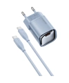 Realpower 30W GaN USB-C PD Hızlı Şarj Adaptörü Şarj Aleti ve USB-C to Lightning Hızlı Şarj Kablo Seti Mavi TCS30WBL