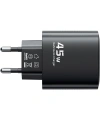 Realpower 45W GaN 3 Çıkışlı USB-C1/C2/A PD Hızlı Şarj Adaptörü Şarj Aleti ve 60W USB-C to USB-C Kablo Seti Siyah TCS45WBK