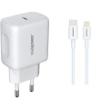 Realpower PPS 25W USB-C PD Hızlı Şarj Adaptörü Şarj Aleti ve USB-C to Lightning Hızlı Şarj Kablo Seti Beyaz TCS25WWH2