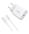 Realpower PPS 25W USB-C PD Hızlı Şarj Adaptörü Şarj Aleti ve USB-C to Lightning Hızlı Şarj Kablo Seti Beyaz TCS25WWH2