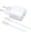 Realpower PPS 25W USB-C PD Hızlı Şarj Adaptörü Şarj Aleti ve USB-C to Lightning Hızlı Şarj Kablo Seti Beyaz TCS25WWH2