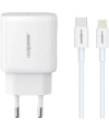Realpower PPS 25W USB-C PD Hızlı Şarj Adaptörü Şarj Aleti ve USB-C to Lightning Hızlı Şarj Kablo Seti Beyaz TCS25WWH2