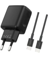 Realpower PPS 25W USB-C PD Hızlı Şarj Adaptörü Şarj Aleti ve USB-C to USB-C Hızlı Şarj Kablo Seti Siyah TCS25WBK