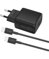 Realpower PPS 25W USB-C PD Hızlı Şarj Adaptörü Şarj Aleti ve USB-C to USB-C Hızlı Şarj Kablo Seti Siyah TCS25WBK