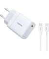 Realpower 35W GaN USB-C PD Hızlı Şarj Adaptörü Şarj Aleti ve USB-C to USB-C Hızlı Şarj Kablo Seti Beyaz TCS35WWH