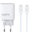 Realpower 35W GaN USB-C PD Hızlı Şarj Adaptörü Şarj Aleti ve USB-C to USB-C Hızlı Şarj Kablo Seti Beyaz TCS35WWH