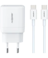 Realpower 35W GaN USB-C PD Hızlı Şarj Adaptörü Şarj Aleti ve USB-C to USB-C Hızlı Şarj Kablo Seti Beyaz TCS35WWH