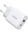 Realpower 25W PPS PD USB-C ve USB-A Çift Çıkışlı Hızlı Şarj Adaptörü Şarj Aleti Beyaz TC25WWH2