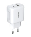 Realpower 25W PPS PD USB-C ve USB-A Çift Çıkışlı Hızlı Şarj Adaptörü Şarj Aleti Beyaz TC25WWH2
