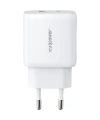 Realpower 25W PPS PD USB-C ve USB-A Çift Çıkışlı Hızlı Şarj Adaptörü Şarj Aleti Beyaz TC25WWH2