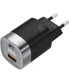 Realpower 33W GaN USB-C ve USB-A Çift Çıkışlı Dijital Göstergeli PD Hızlı Şarj Adaptörü Şarj Aleti Siyah TC33WBK