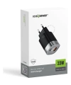Realpower 33W GaN USB-C ve USB-A Çift Çıkışlı Dijital Göstergeli PD Hızlı Şarj Adaptörü Şarj Aleti Siyah TC33WBK