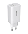Realpower 65W GaN USB-C ve USB-A Çift Çıkışlı PD Hızlı Şarj Adaptörü Şarj Aleti Beyaz TC65WWH