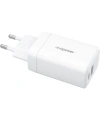 Realpower 65W GaN USB-C ve USB-A Çift Çıkışlı PD Hızlı Şarj Adaptörü Şarj Aleti Beyaz TC65WWH
