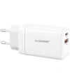 Realpower 65W GaN USB-C ve USB-A Çift Çıkışlı PD Hızlı Şarj Adaptörü Şarj Aleti Beyaz TC65WWH