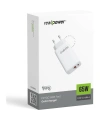 Realpower 65W GaN USB-C ve USB-A Çift Çıkışlı PD Hızlı Şarj Adaptörü Şarj Aleti Beyaz TC65WWH